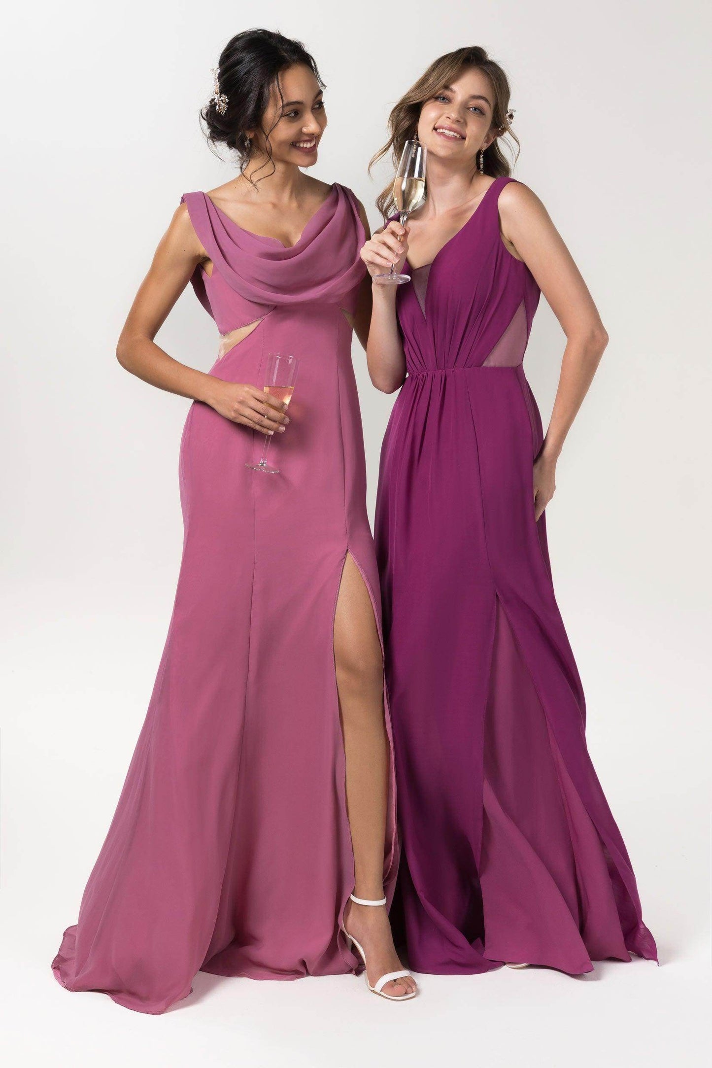 Sheath-Column Floor Length Chiffon Bridesmaid Dress CB0558