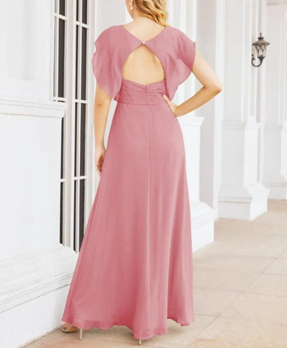 Bridesmaid Dresses Cape Formal Prom Dress Open Back Gowns for Mother of The Bride
