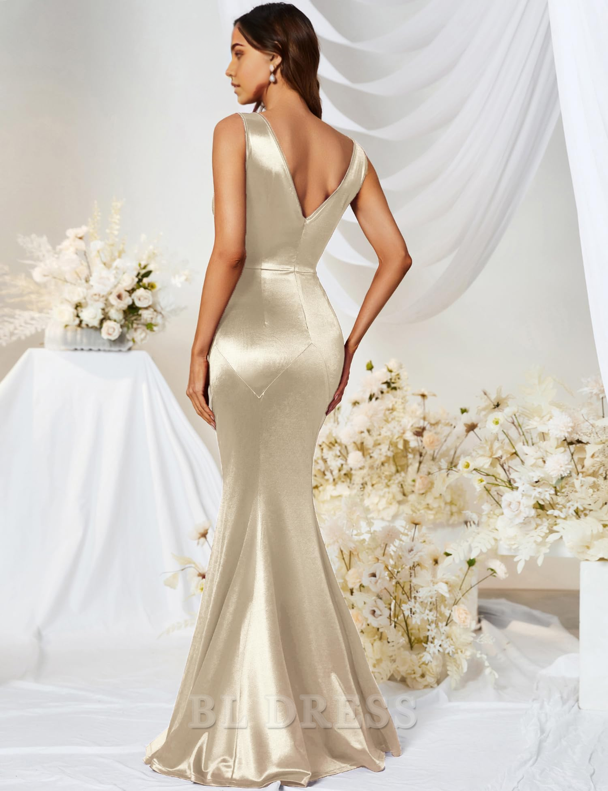 Mermaid Elegant Sleeveless formal dresses Bridesmaid Dresses evening gown Prom Dress
