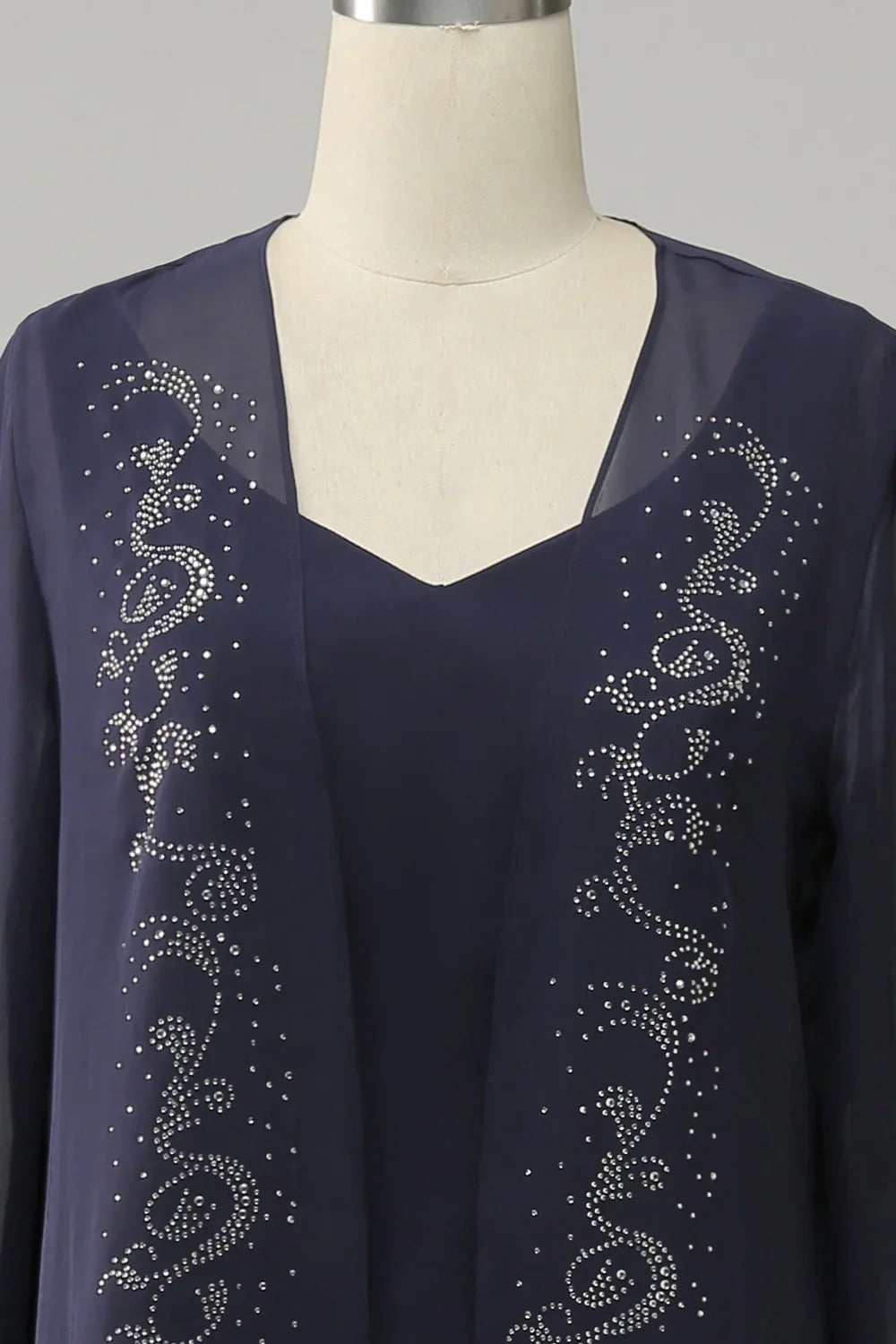 Two Piece Sparkly Beaded Mother of the Bride Dress
