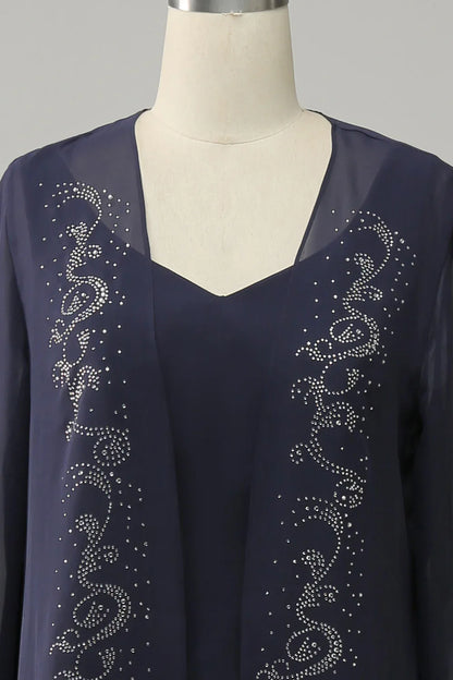 Two Piece Sparkly Beaded Mother of the Bride Dress
