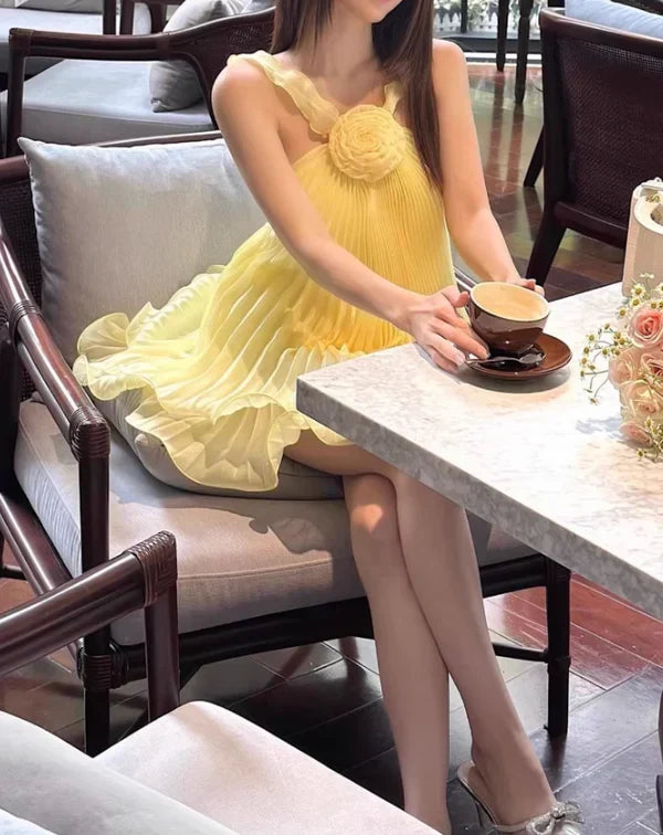 Cute Pleated Ruffle Short A-Line Party Dress Cocktail Dress Homecoming Dress HZ1024