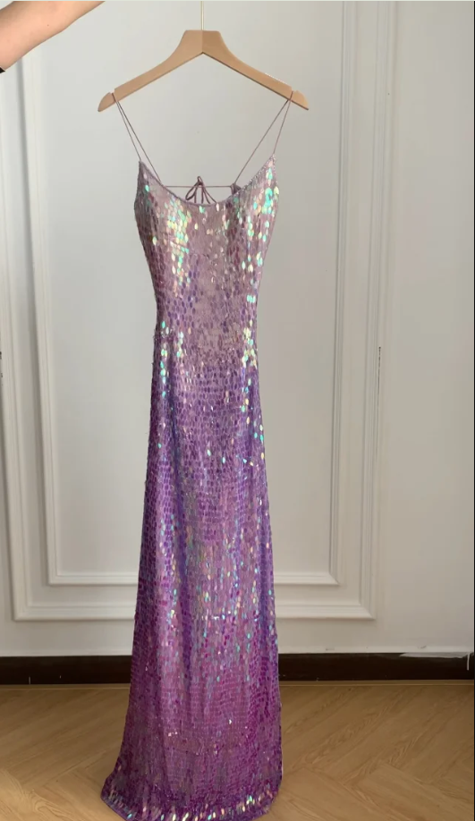 Gorgeous And Dazzling Backless Sequined Long Prom Dress Evening Dress cc5355