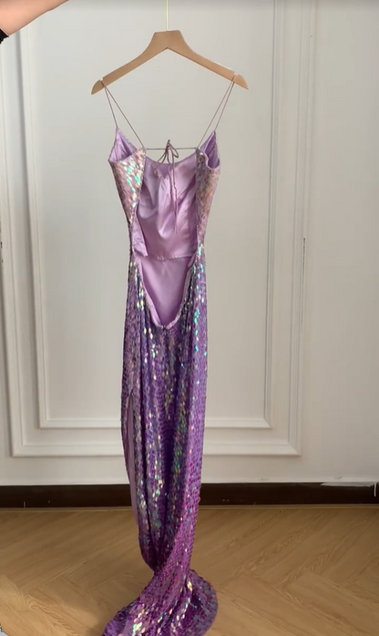 Gorgeous And Dazzling Backless Sequined Long Prom Dress Evening Dress cc5355