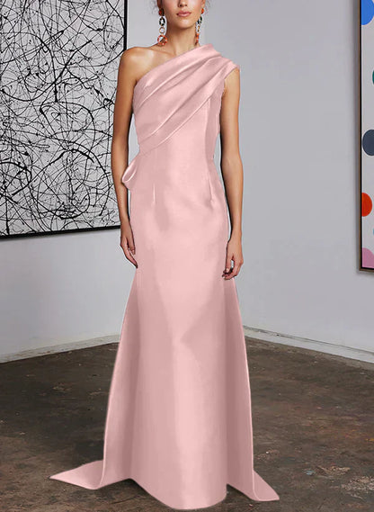 Tight fit/straight cut off shoulder mother of the bride dress