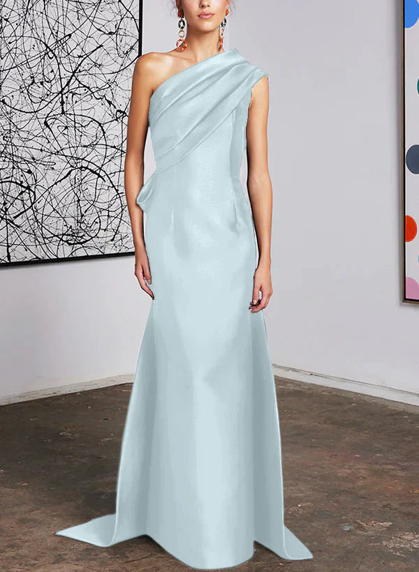 Tight fit/straight cut off shoulder mother of the bride dress
