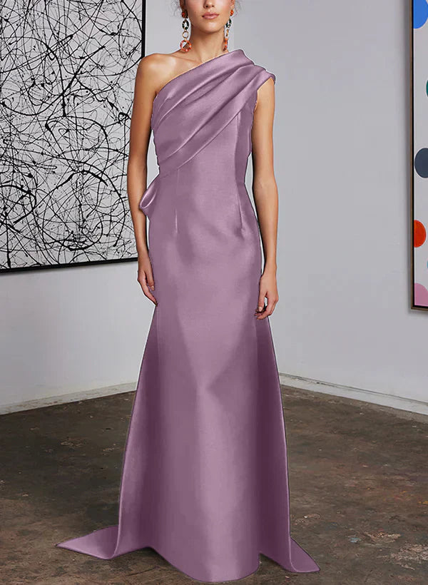 Tight fit/straight cut off shoulder mother of the bride dress