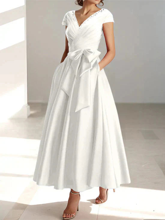 A-line/Princess V-neck pocket mother of the bride dresses