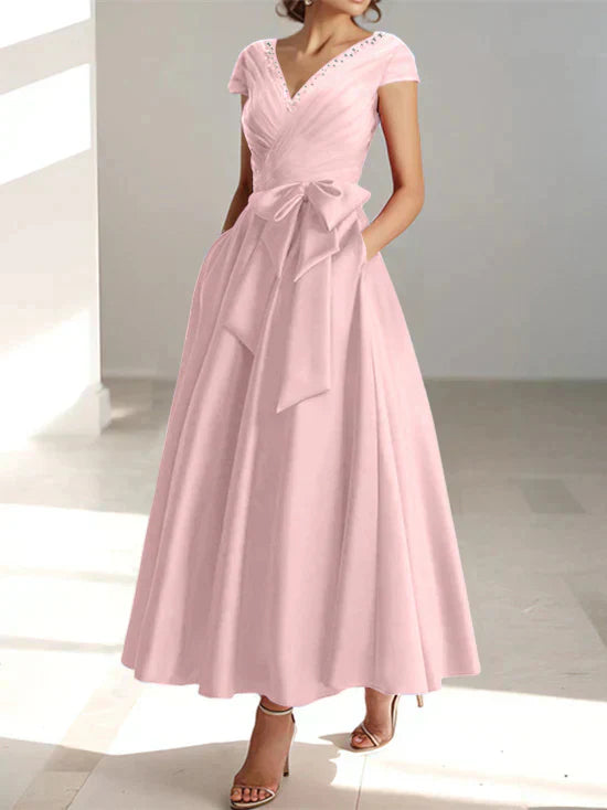 A-line/Princess V-neck pocket mother of the bride dresses