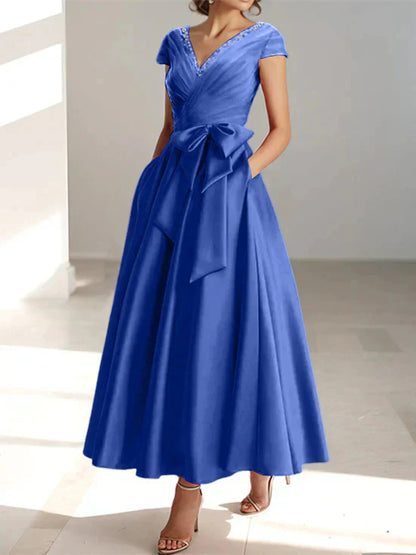 A-line/Princess V-neck pocket mother of the bride dresses