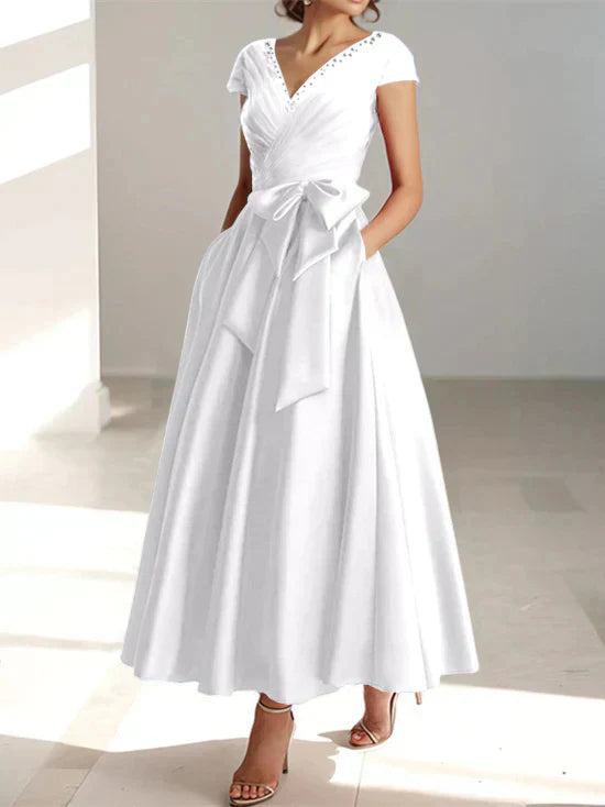 A-line/Princess V-neck pocket mother of the bride dresses