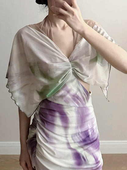 Chic Mermaid Chiffon Long Prom Dress Evening Dress cc5370