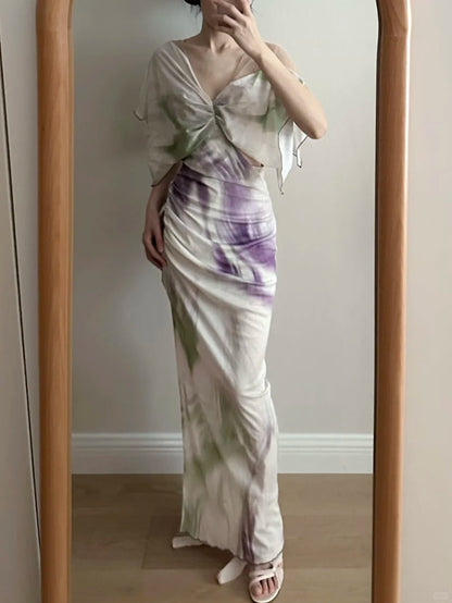 Chic Mermaid Chiffon Long Prom Dress Evening Dress cc5370