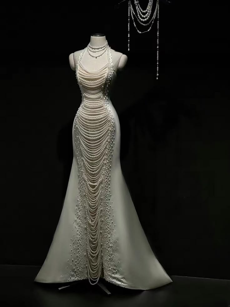 Gorgeous Off Shoulder Mermaid Pearls Chic Wedding Dresses Birthday Outfits, HZ0319