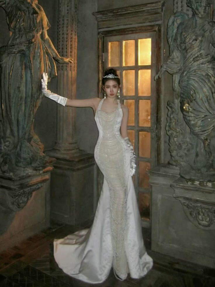 Gorgeous Off Shoulder Mermaid Pearls Chic Wedding Dresses Birthday Outfits, HZ0319