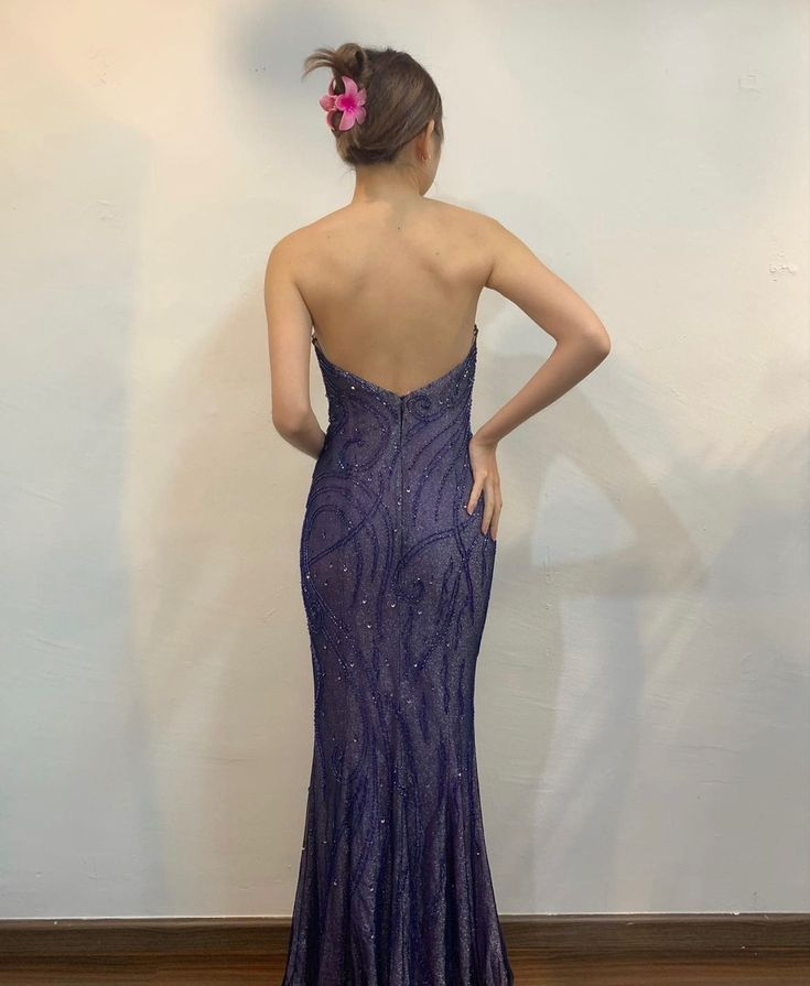 Charming Strapless Mermaid Party Dress Long Prom Evening Gown cc2002