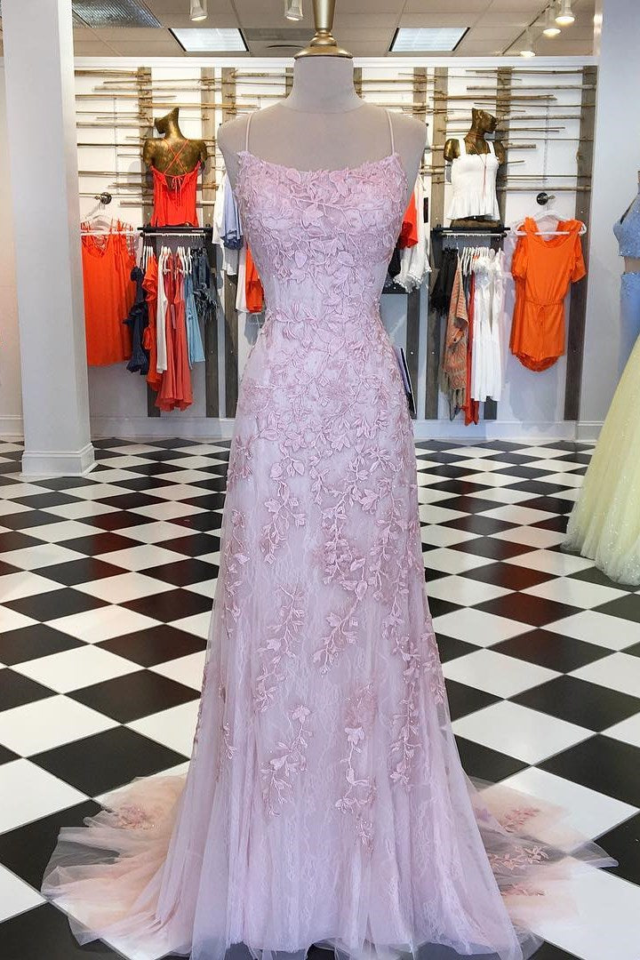 Red Floral Appliques Tulle Mermaid Long Formal Dress
