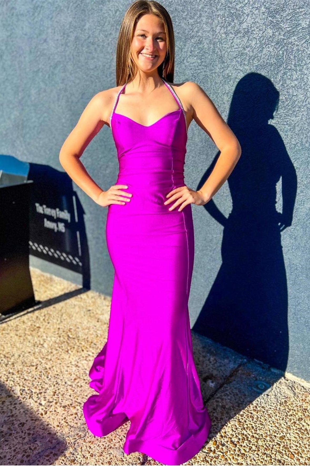 Gorgeous V-Neck Pleats Mermaid Backless Long Formal Prom Dress