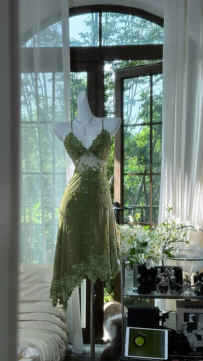 Green Lace Applique Homecoming Dresses Short Prom Dresses