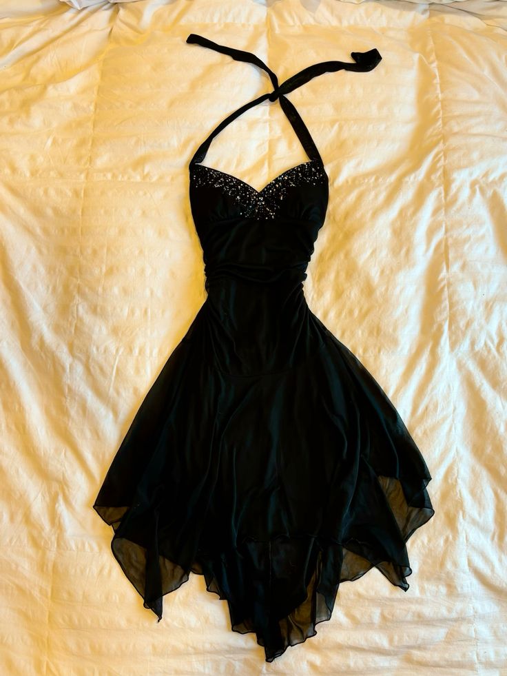 Vintage Black Short Party Dress Chiffon Semi Formal Dresses