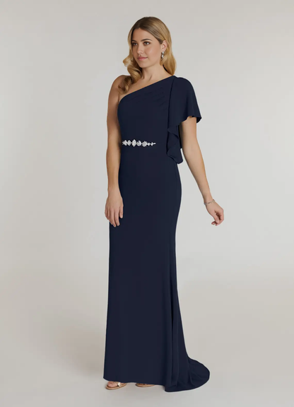 Mermaid Pleated Dark Navy formal dresses evening dress Mother of the Bride Dresses