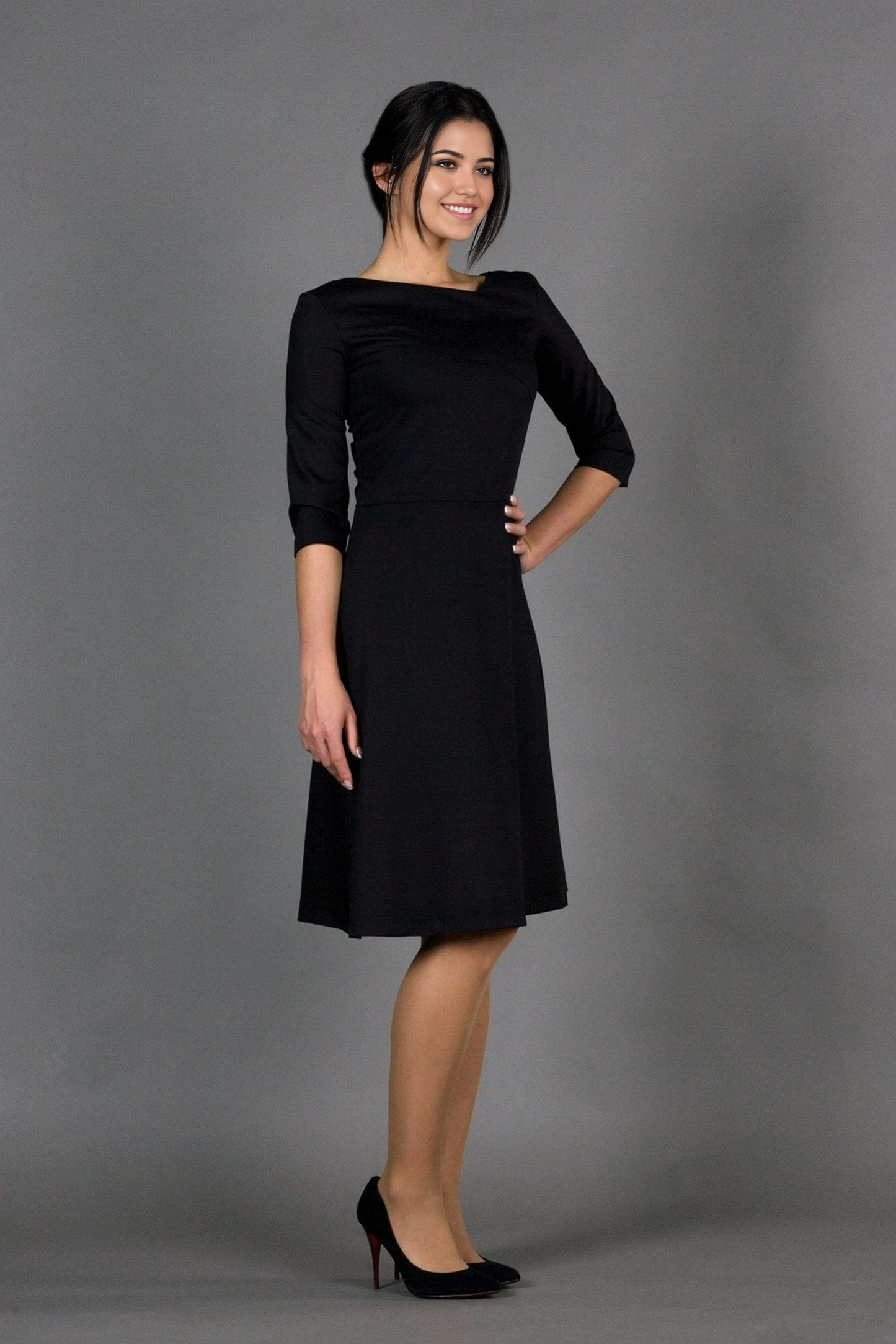 A-line simple Half Sleeve Tea Length Bridesmaid Dress Formal Dresses for Wedding Guest Cocktail Dress Mother of the Bride Dresses