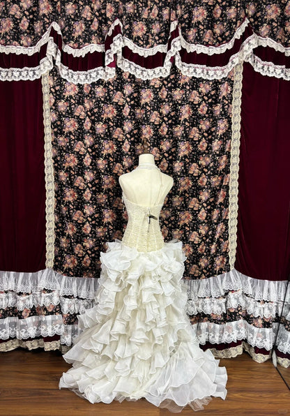 Retro Sweetheart Strapless Appliqued 3D Flower A-Line Tulle Quinceanera Dresses Evening Ball Gowns HZ1024