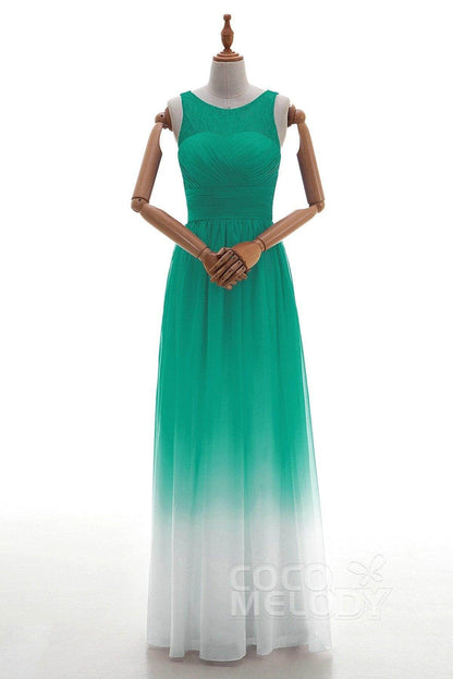 Sheath Floor Length Chiffon Lace Bridesmaid Dress Formal Dresses BD160002