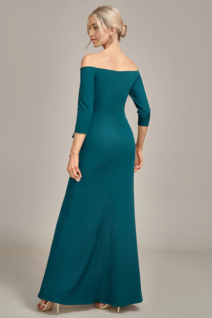 Mermaid Off The Shoulder Cascading Ruffled Mother Of The Bride Dress