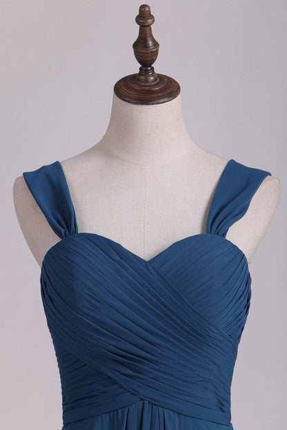Dark Blue Sweetheart Backless A-Line Long Bridesmaid Dress