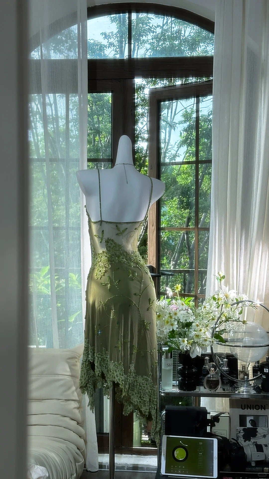 Green Lace Applique Homecoming Dresses Short Prom Dresses