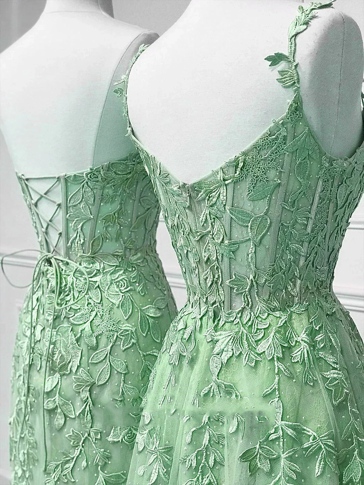 Sexy Mermaid Sweetheart Mint Green Tulle Lace Prom Dresses Party Evening Dress HZ1024