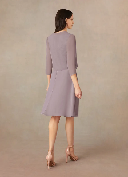 Two Piece A-Line Scoop Sequins Chiffon Dusk formal dresses evening dress Mother of the Bride Dresses