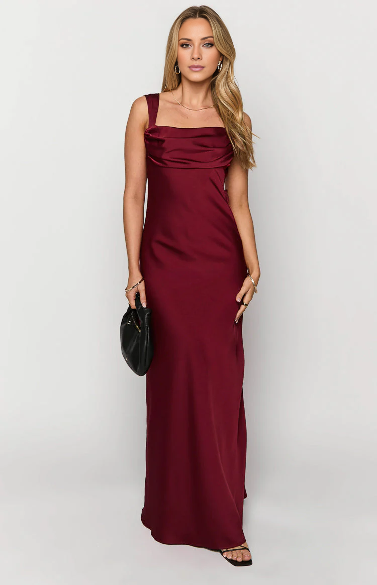 Jimiss square neckline satin backless and floor length Prom dress