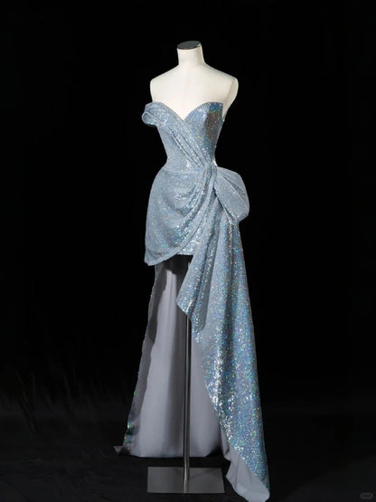 🌌Future space silver short starry bright romantic ball gown evening dress homecoming dress birthday dress prom dress gh4354