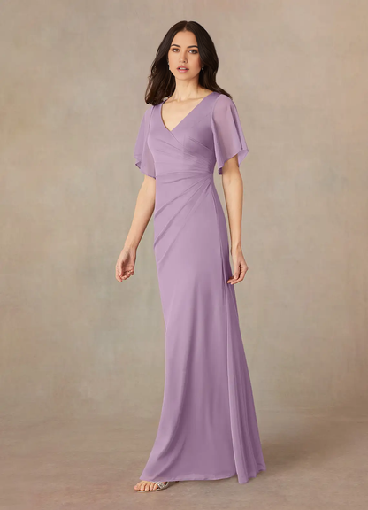 A-Line V-Neck Wisteria formal dresses evening dress Mother of the Bride Dresses