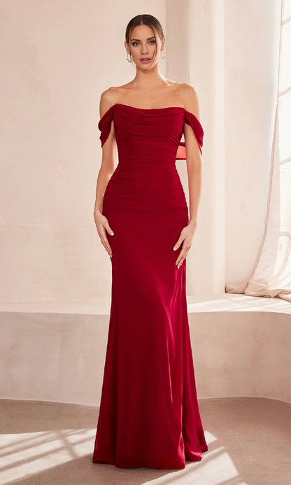 Jimiss off shoulder tight corset mermaid backless and floor length Prom dress