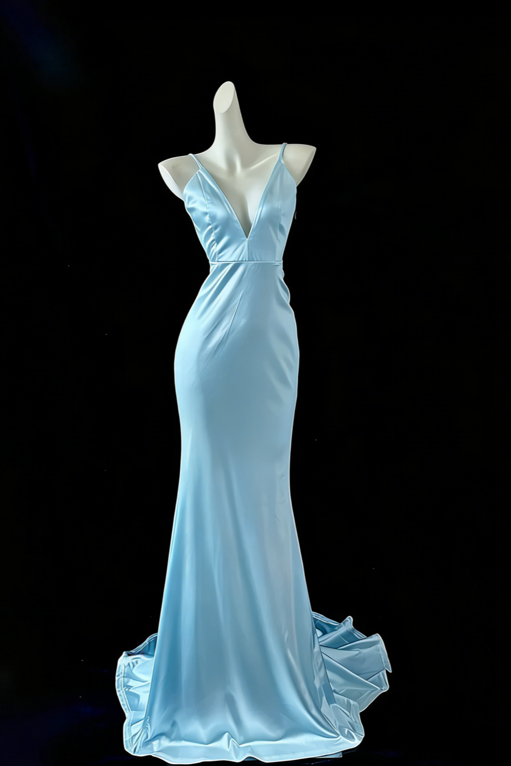 White Mermaid Elegant Long Satin Ball Gown Evening Dress Party Dress gh4474