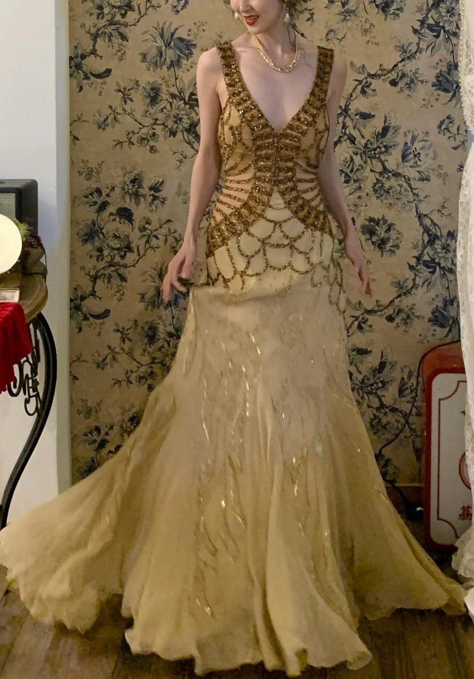 Gorgeous Prom Dress V-neck Mermaid Gala Dress Birthday Party Dress Evening Dress HZ0319
