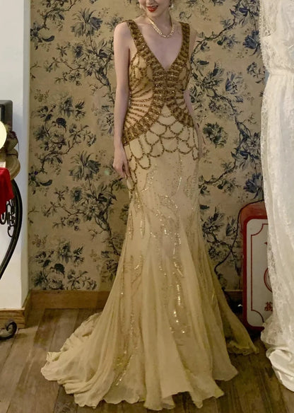 Gorgeous Prom Dress V-neck Mermaid Gala Dress Birthday Party Dress Evening Dress HZ0319