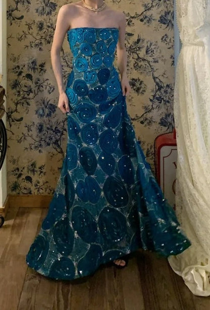 New Arrival Prom Dress Strapless Mermiad Gala Dress Birthday Party Dress Evening Dress HZ0319