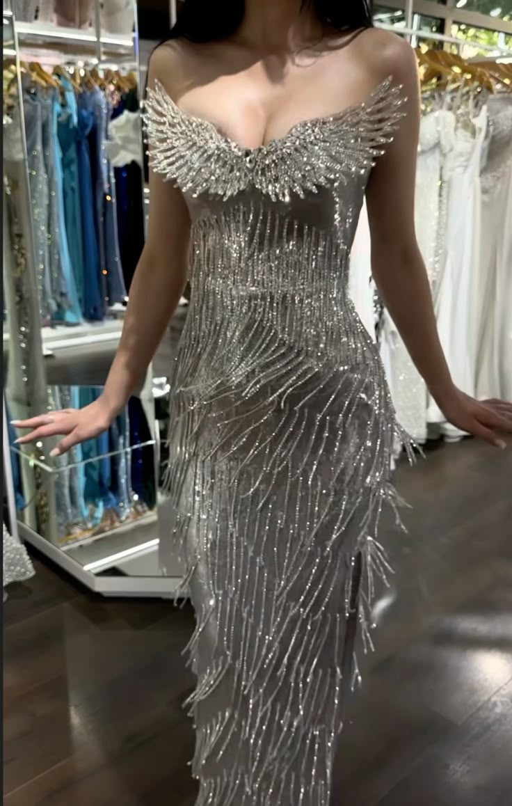 Gorgeous Sweetheart Mermaid Beading Tassel Long Party Dress Birthday Outfits, HZ0319