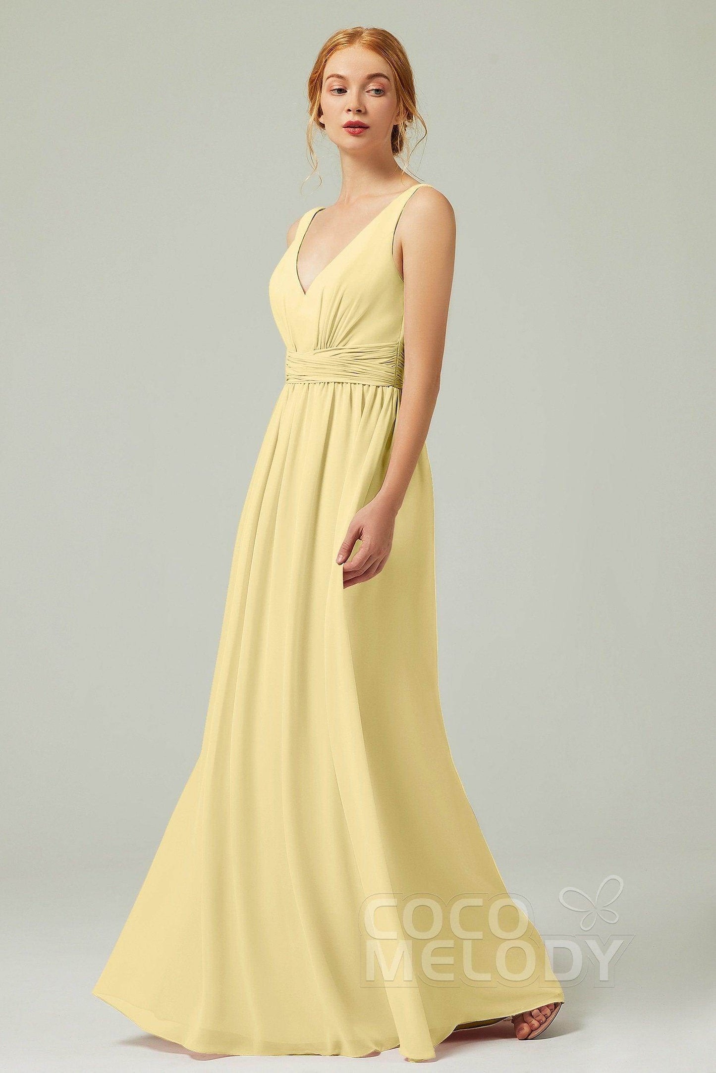 A-Line Floor Length Chiffon Bridesmaid Dress CB0318