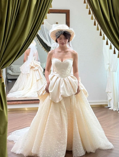 Elegant Wedding Dress Sweetheart Pleated Tulle Wedding Dress HZ0319