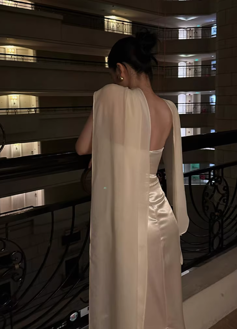 Minimalist Prom Dress Strapless Gala Dress Long Evening Dress Formal Dress HZ0319