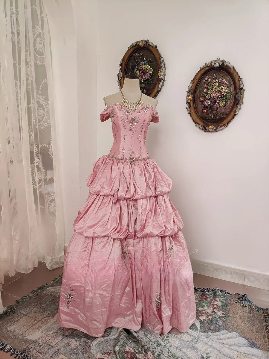 Stunning Prom Dress Off Shoulder Pleated Evening Dress Sweet 16 Dress Ball Gown HZ0319