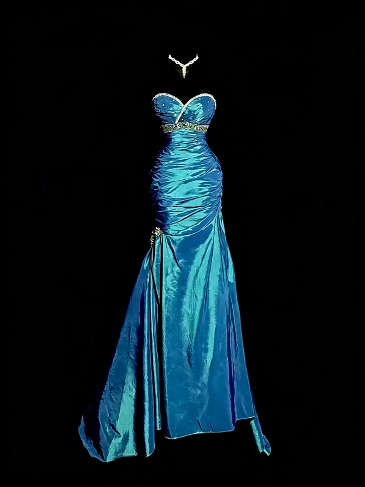 Elegant Prom Dress Blue Sweetheart Pleated Mermaid Gala Dress Evening Dresses Birthday Party Dress HZ0319