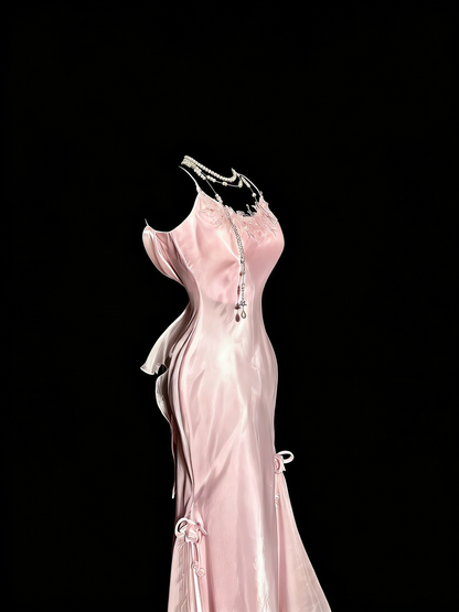 Sweet Prom Dress Light Pink Spaghetti Straps Mermaid Formal Dress Evening Dresses Birthday Party Dress HZ0319
