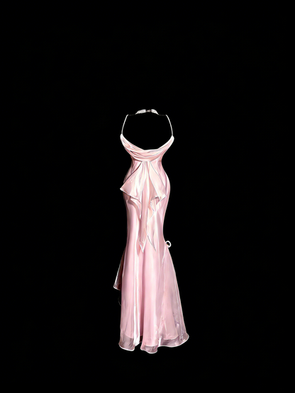 Sweet Prom Dress Light Pink Spaghetti Straps Mermaid Formal Dress Evening Dresses Birthday Party Dress HZ0319