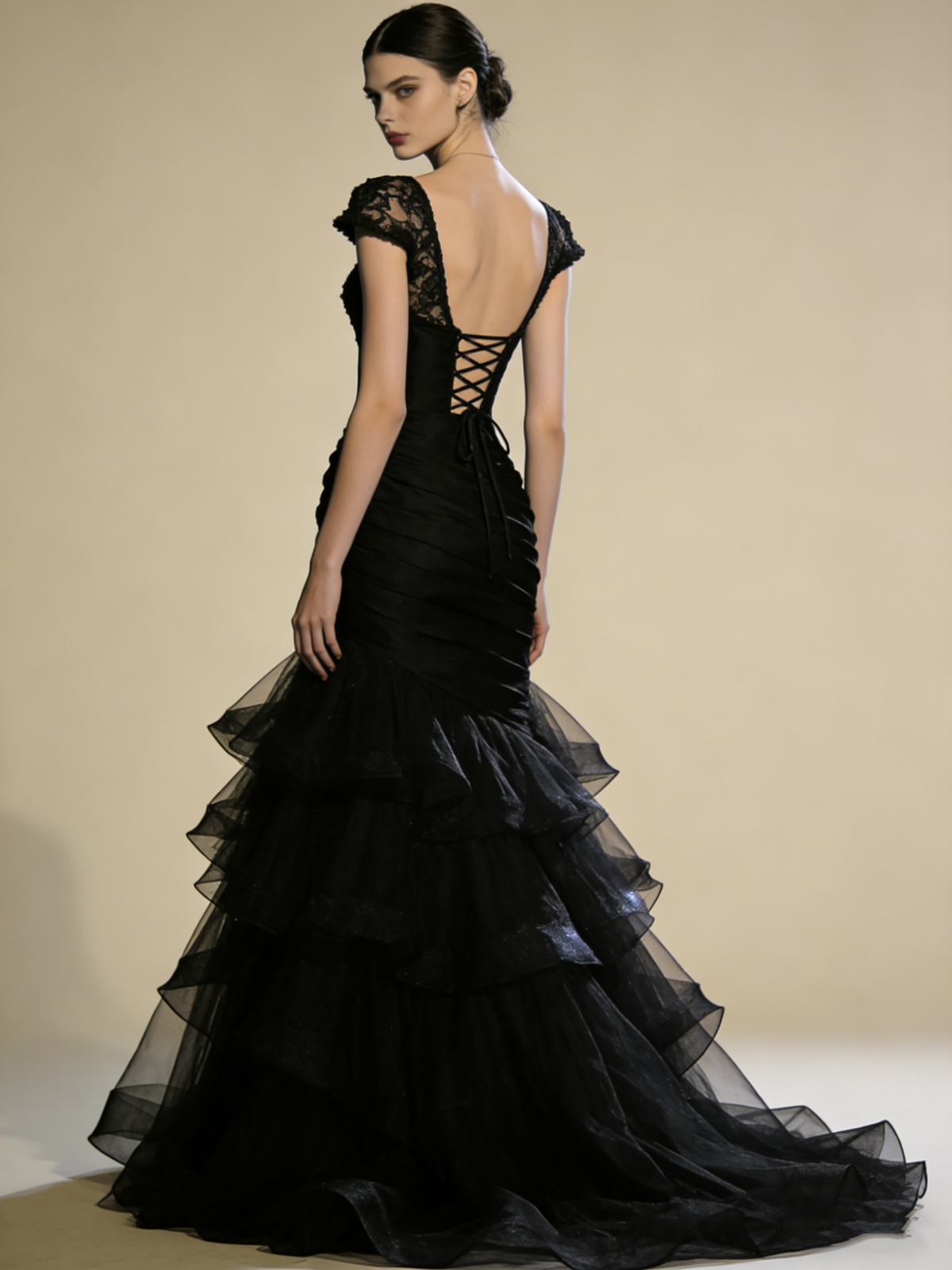 Black Prom Dress Boat Neck Pleated Mermaid Gala Gown Birthday Party Outfits Evening Dress HZ0319